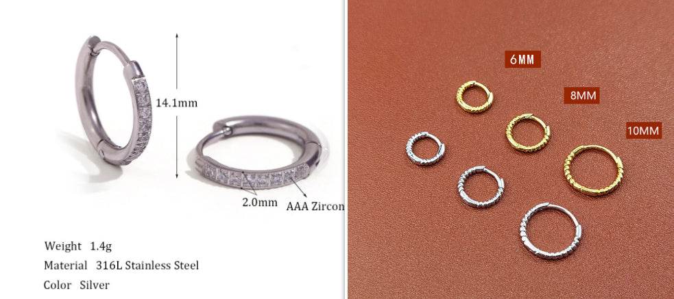 Special Interest Light Luxury Design Rounded Edge Zircon Earrings - MYLUXURY LANE ENTERPRISE
