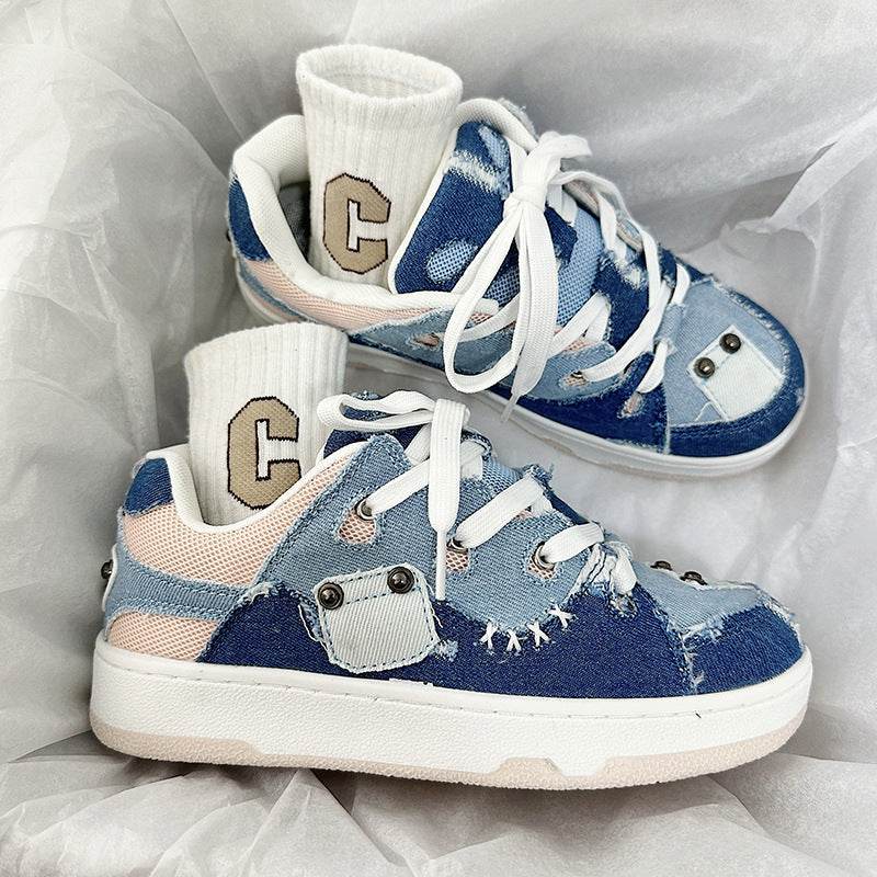 Denim Canvas Cold Glue Bread Shoes - MYLUXURY LANE ENTERPRISE