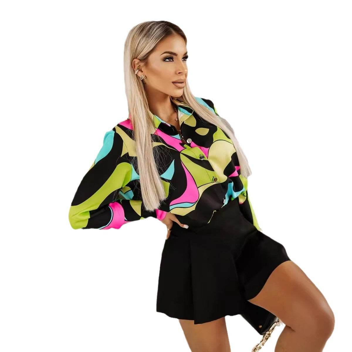European And American Spring And Autumn Top Printed Shirt - MYLUXURY LANE ENTERPRISE