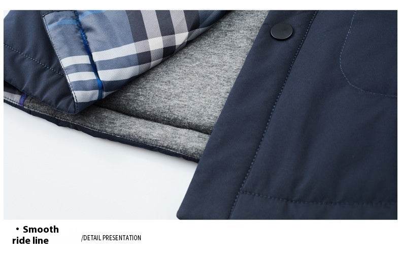 Fall Winter Men Jacket Lapel Fashion Business Lightweight Silk Cotton-padded Coat - MYLUXURY LANE ENTERPRISE