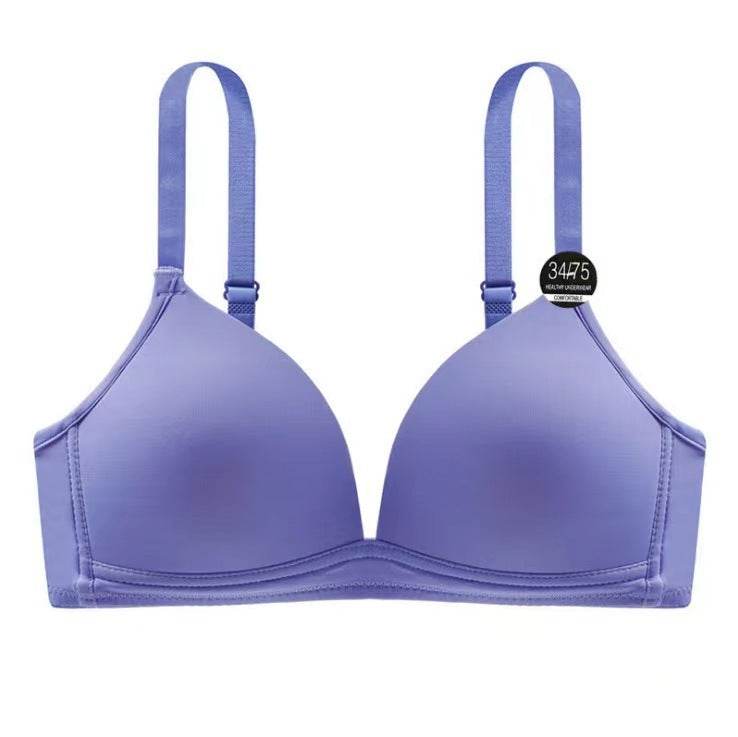 Solid Color Thin Triangle Cup Without Steel Ring Comfortable Push Up Bra - MYLUXURY LANE ENTERPRISE