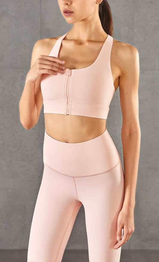 Front Zipper Sports Bra R-Beautiful Back High Support Fitness Bra - MYLUXURY LANE ENTERPRISE