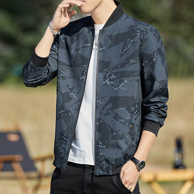 Men's Jacket Stand Collar Casual Baseball Uniform Thin Camouflage Jacket - MYLUXURY LANE ENTERPRISE