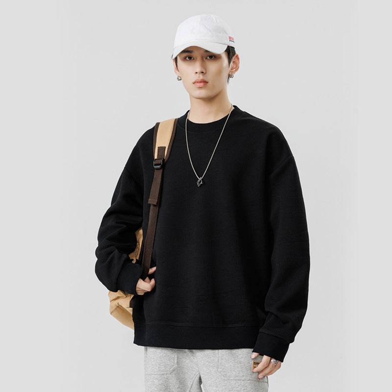 Round Neck Top Loose Casual Long Sleeves - MYLUXURY LANE ENTERPRISE