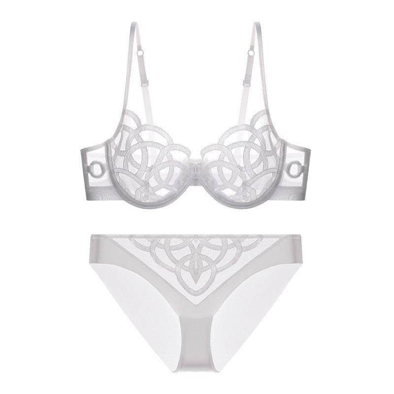 Women's Push Up Bra Ultra-thin Breathable Mesh Embroidery Bra Set - MYLUXURY LANE ENTERPRISE