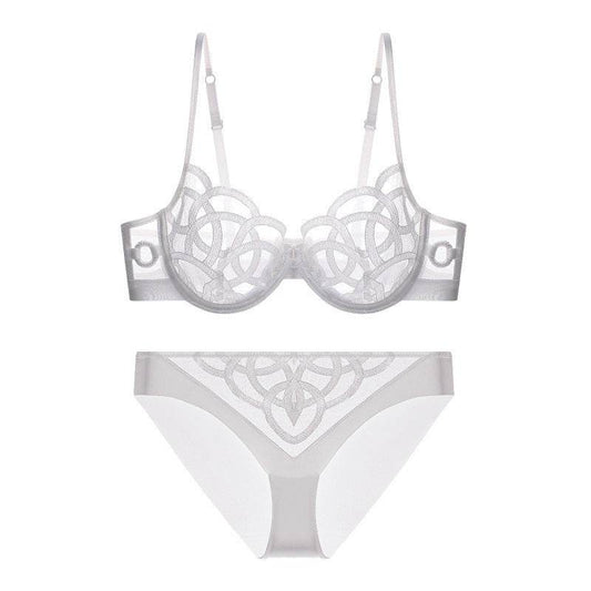 Women's Push Up Bra Ultra-thin Breathable Mesh Embroidery Bra Set - MYLUXURY LANE ENTERPRISE