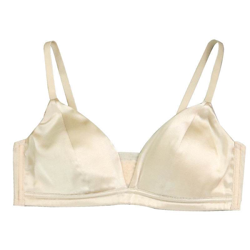 Silk Satin Glossy Thin Bra Wireless Underwear - MYLUXURY LANE ENTERPRISE
