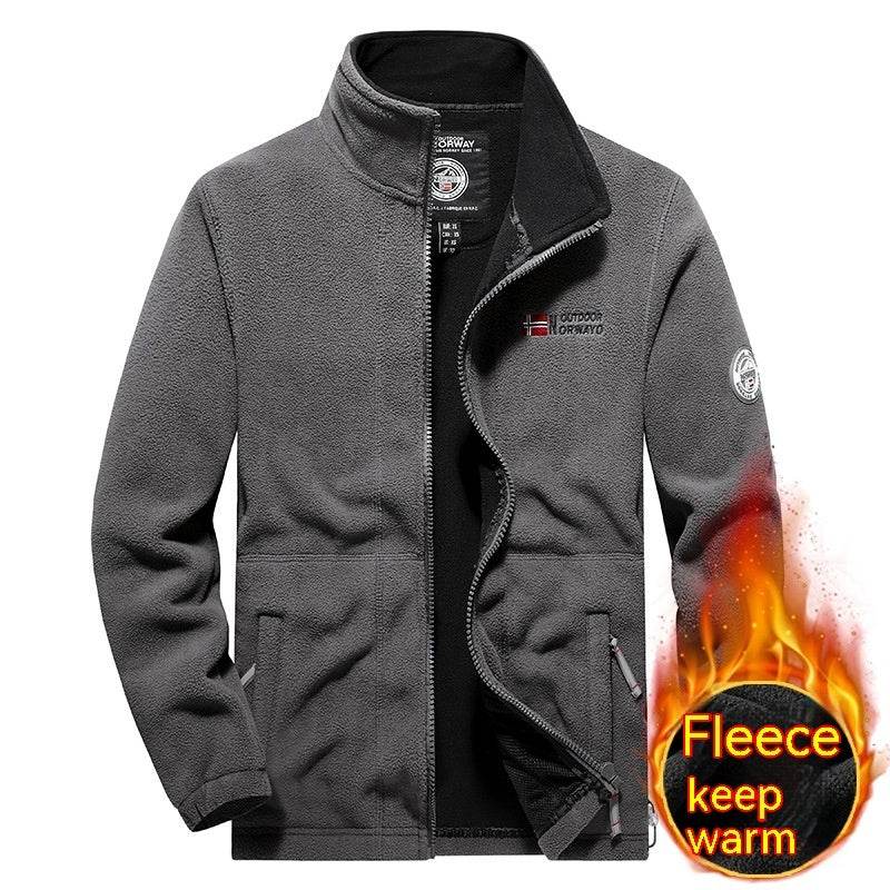 Men's Fashion Double Polar Warm Stand Collar Fleece Jacket - MYLUXURY LANE ENTERPRISE