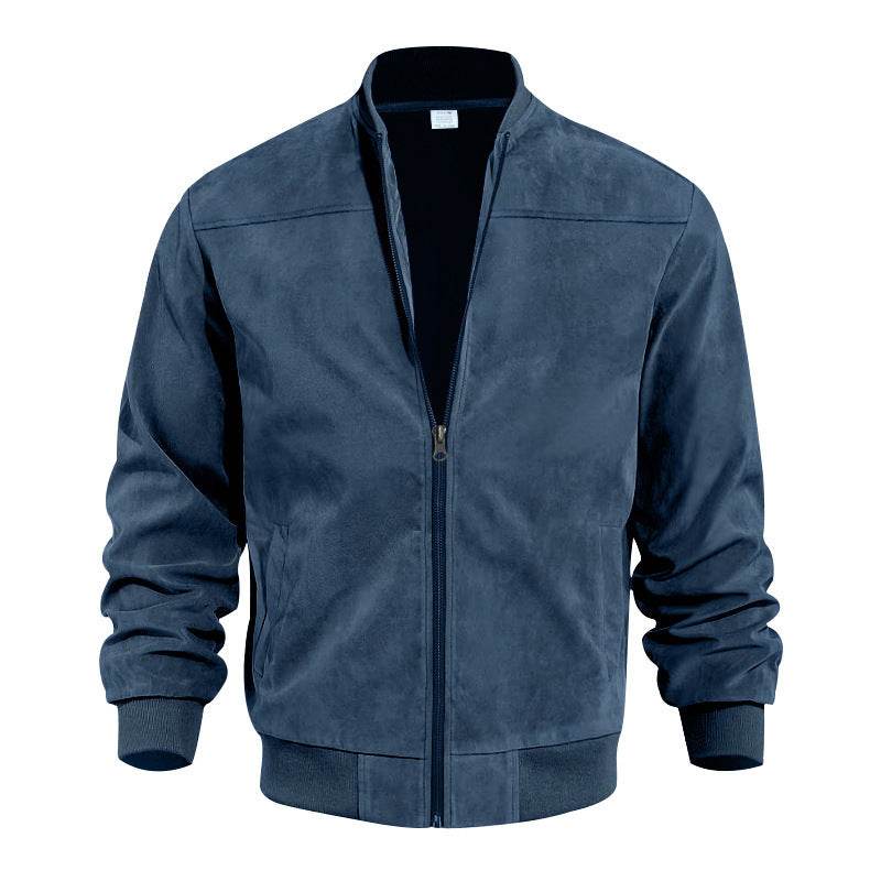 Men's Suede Solid Color Casual Retro Jacket - MYLUXURY LANE ENTERPRISE