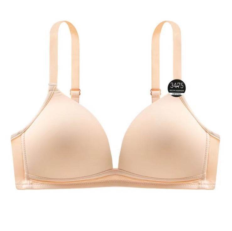 Solid Color Thin Triangle Cup Without Steel Ring Comfortable Push Up Bra - MYLUXURY LANE ENTERPRISE