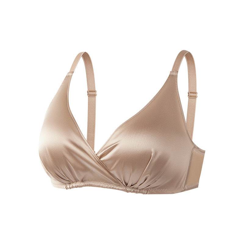 Double-sided Gathering Bra Frameless Bright Silk Underwear - MYLUXURY LANE ENTERPRISE