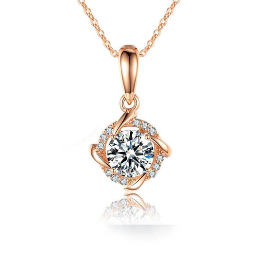 925 Silver Necklace Moissan Diamond Windmill Pendant With Chain - MYLUXURY LANE ENTERPRISE