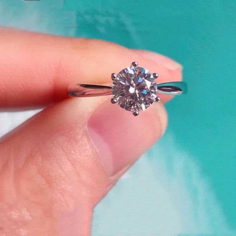 D-color Moissanite Ring Women's Six Claw White Diamond Eight Heart - MYLUXURY LANE ENTERPRISE
