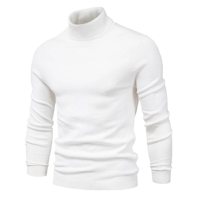 Men's Solid Color Slim Pullover Turtleneck Sweater Winter Casual Tops Clothing - MYLUXURY LANE ENTERPRISE