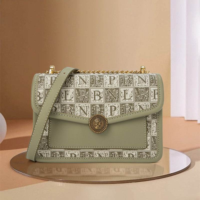 Printed Letter Fashion Chain Crossbody Bag - MYLUXURY LANE ENTERPRISE