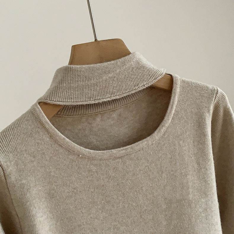 Women's Thick Design Halterneck Long-sleeved Knitwear - MYLUXURY LANE ENTERPRISE