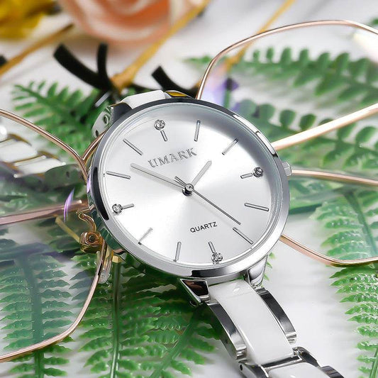 Ladies Ceramic Diamonds Waterproof Quartz Watch - MYLUXURY LANE ENTERPRISE
