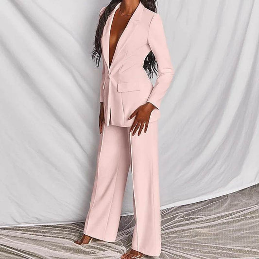 Fashion Business Women's Clothing Long Sleeve Trousers Suit - MYLUXURY LANE ENTERPRISE
