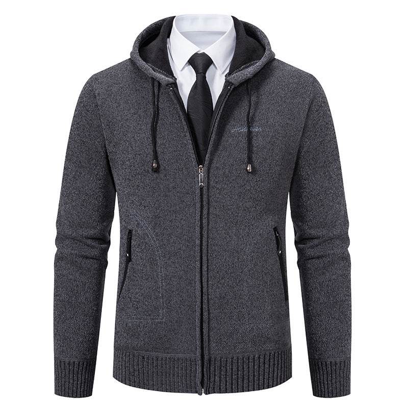 Men's Solid Color Sweater Cardigan Knitted Coat - MYLUXURY LANE ENTERPRISE