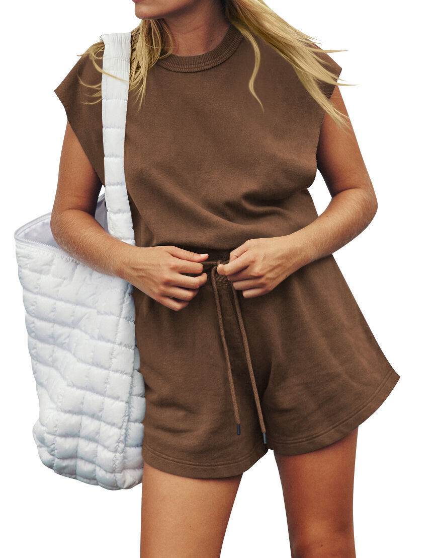 Summer Sleeveless Backless Jumpsuit Casual Loose Top And Drawstring Shorts Overall For Womens Clothing - MYLUXURY LANE ENTERPRISE