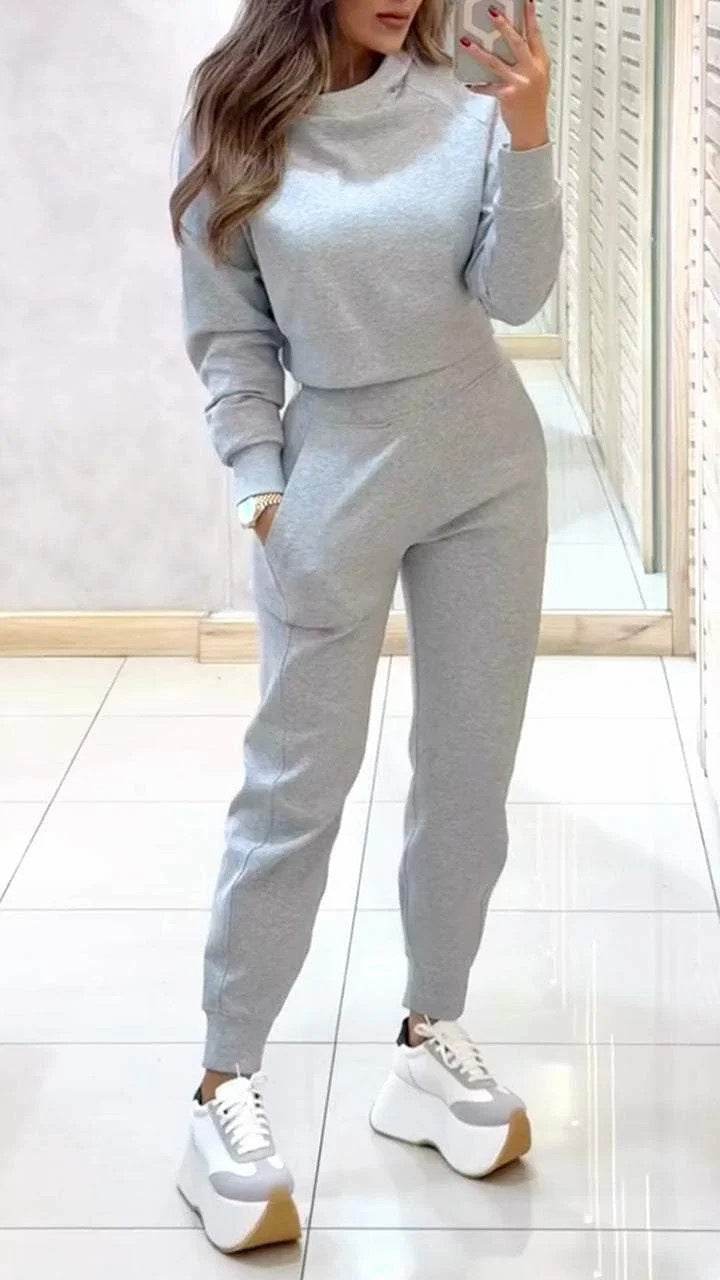 Autumn And Winter Ladies High Collar Slim Fit Long Sleeves Casual Suit - MYLUXURY LANE ENTERPRISE