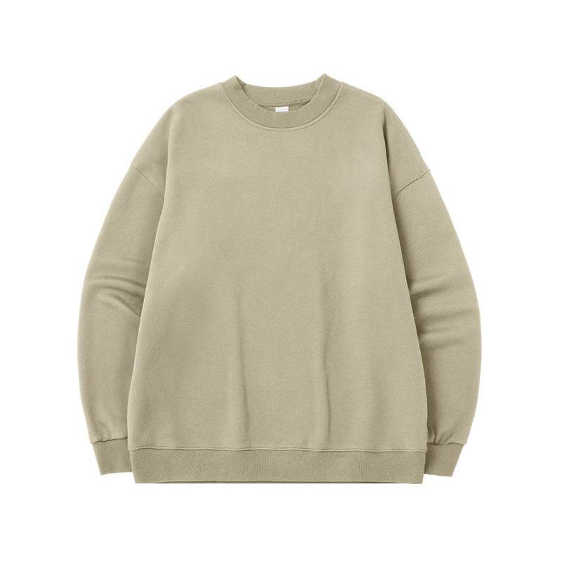 Men's Single-layer Fleece-lined Round Neck Sweater Loose Casual Top - MYLUXURY LANE ENTERPRISE