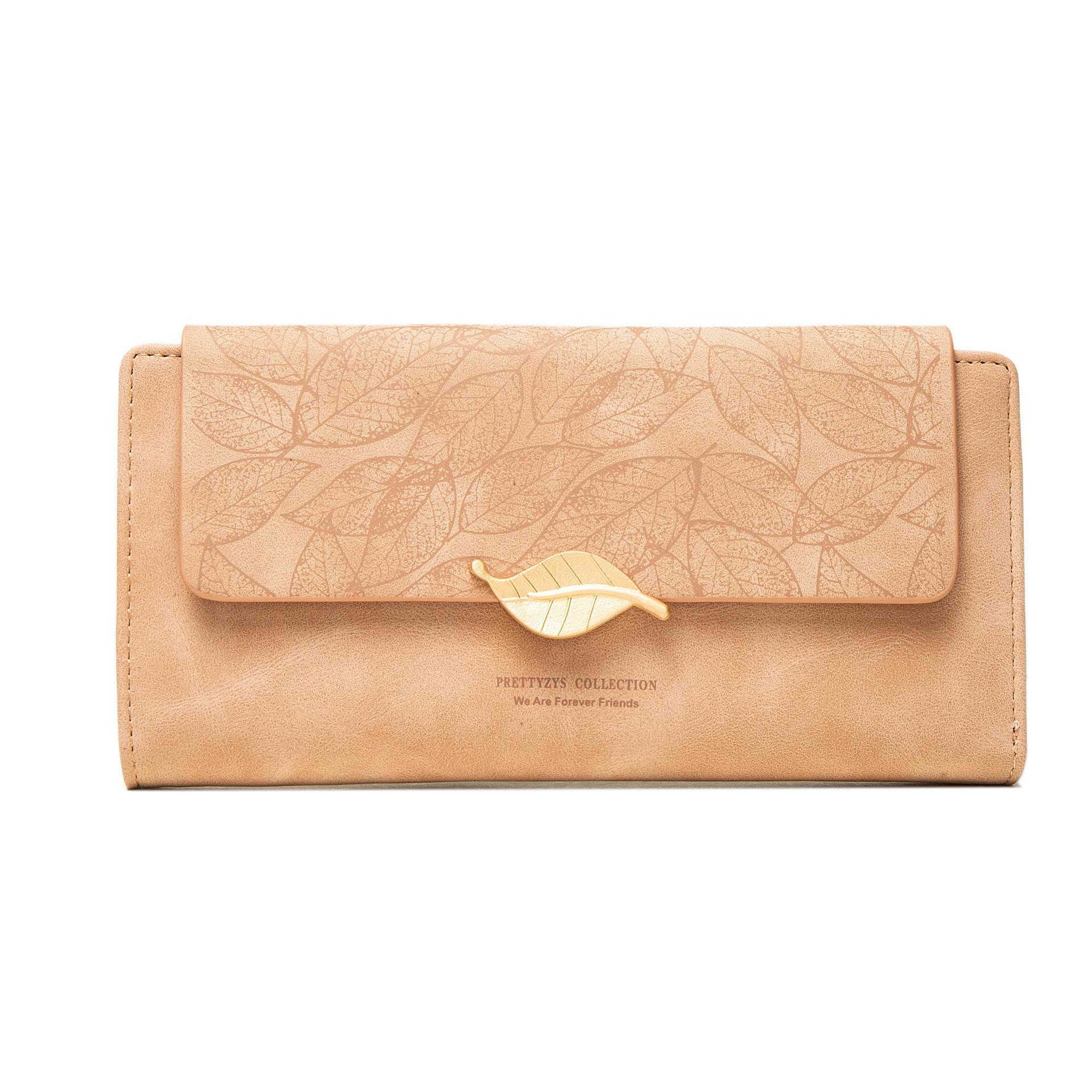 European And American Antique Frosted Leaf Buckle Long Handbag - MYLUXURY LANE ENTERPRISE