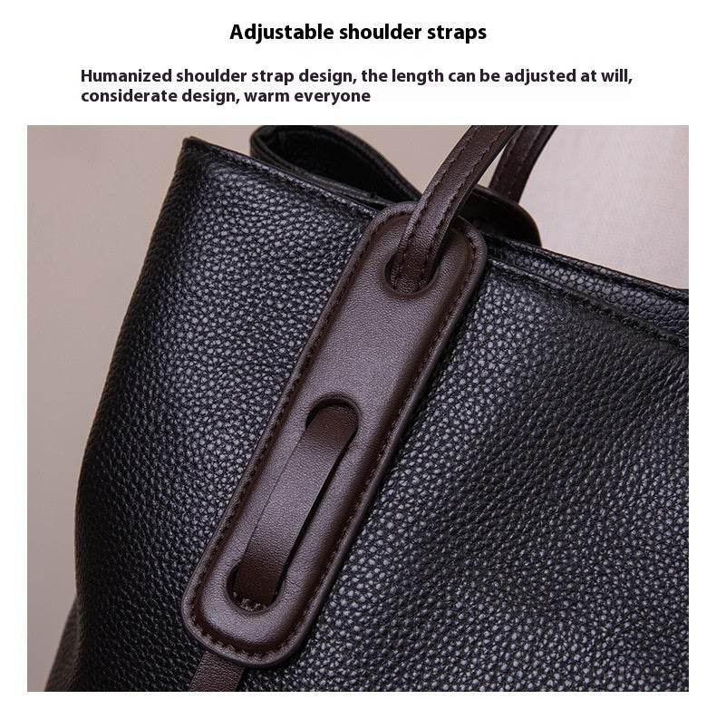 Women's One-shoulder Large Capacity High-grade Sense Leather Handbag - MYLUXURY LANE ENTERPRISE