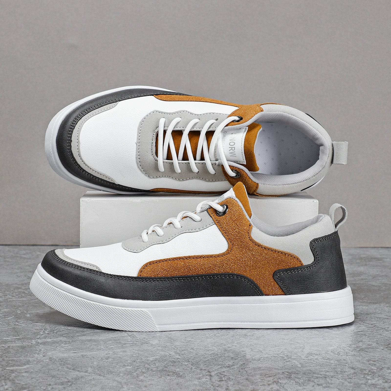 Men's Stylish And Lightweight Leather Surface Color Matching Casual Shoes - MYLUXURY LANE ENTERPRISE