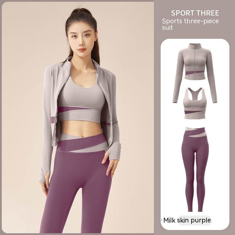 Women's Jacket Trousers Bra Yoga Workout Clothes - MYLUXURY LANE ENTERPRISE