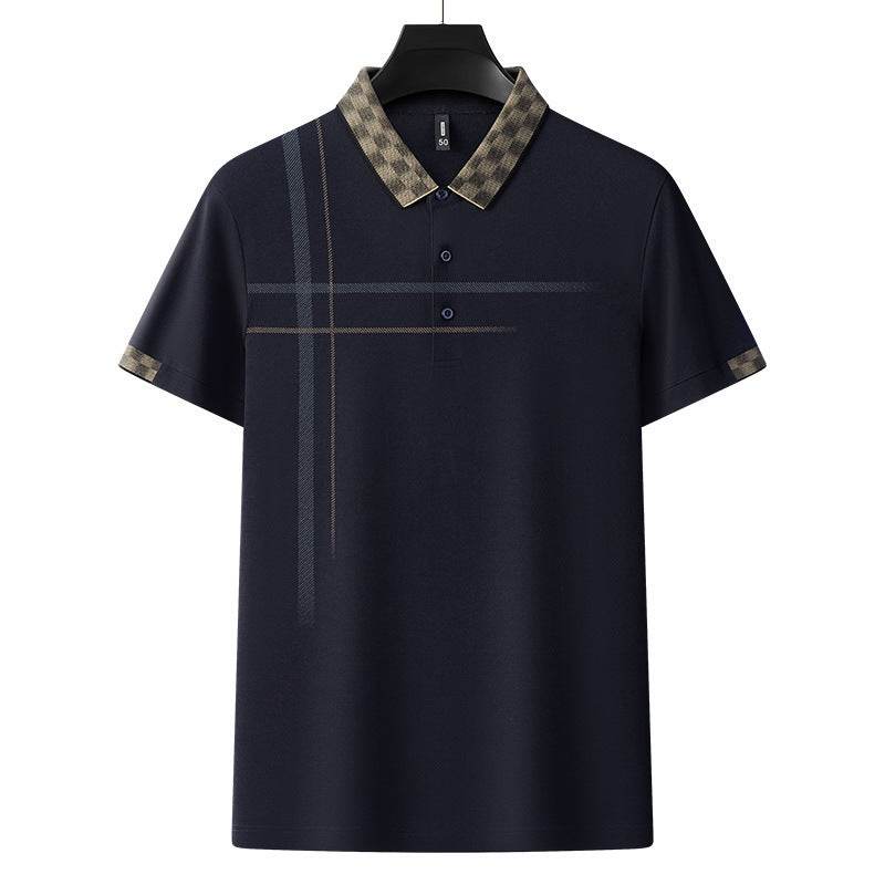 Lapel Embroidery Short Sleeve Casual Men's Business Polo Shirt - MYLUXURY LANE ENTERPRISE