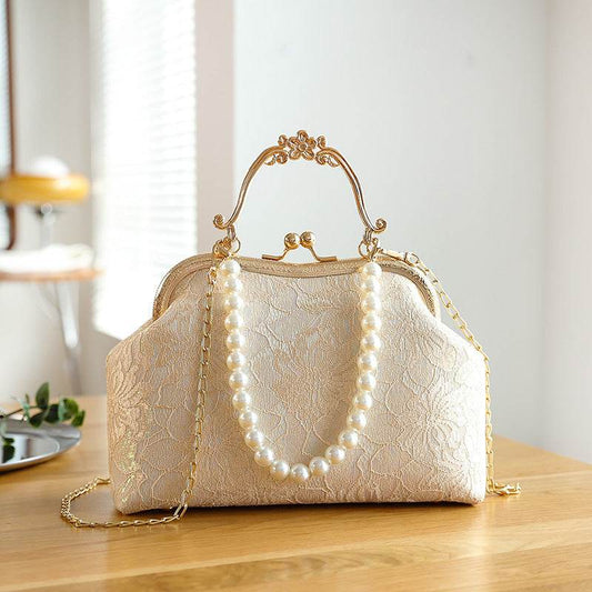 Women's Large-capacity Lace Clip Shoulder Handbag - MYLUXURY LANE ENTERPRISE