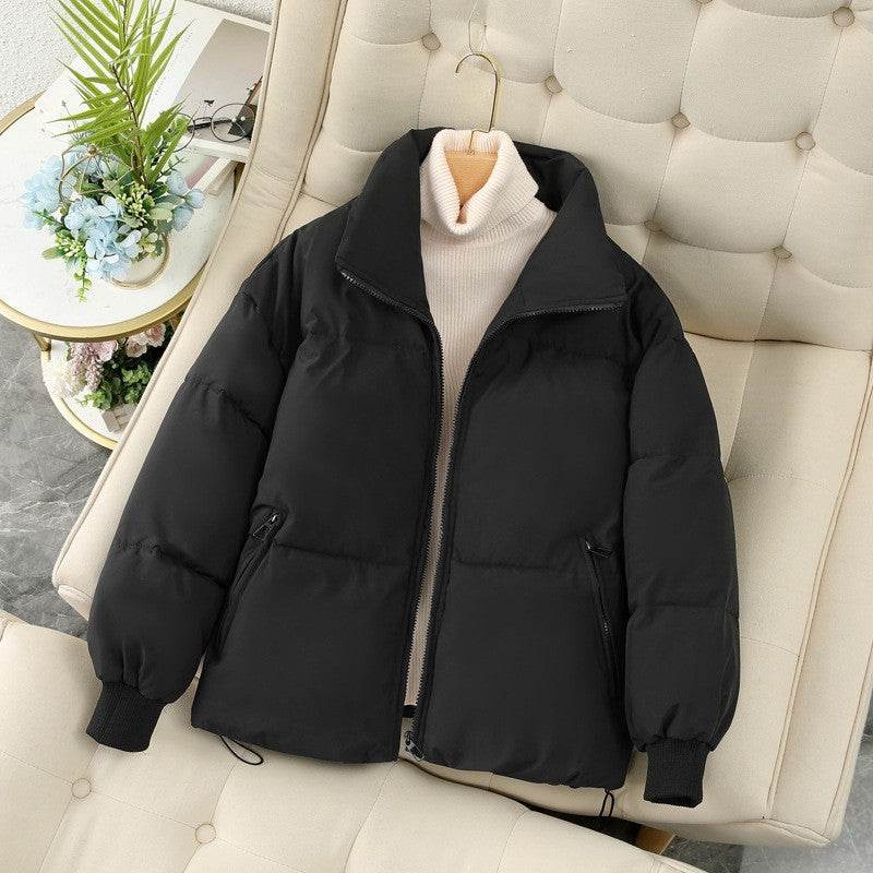 Fashion Ins Style Bread Coat Women's Solid Color Stand Collar Loose Warm Down Jacket Winter Slim Casual Short Coat - MYLUXURY LANE ENTERPRISE