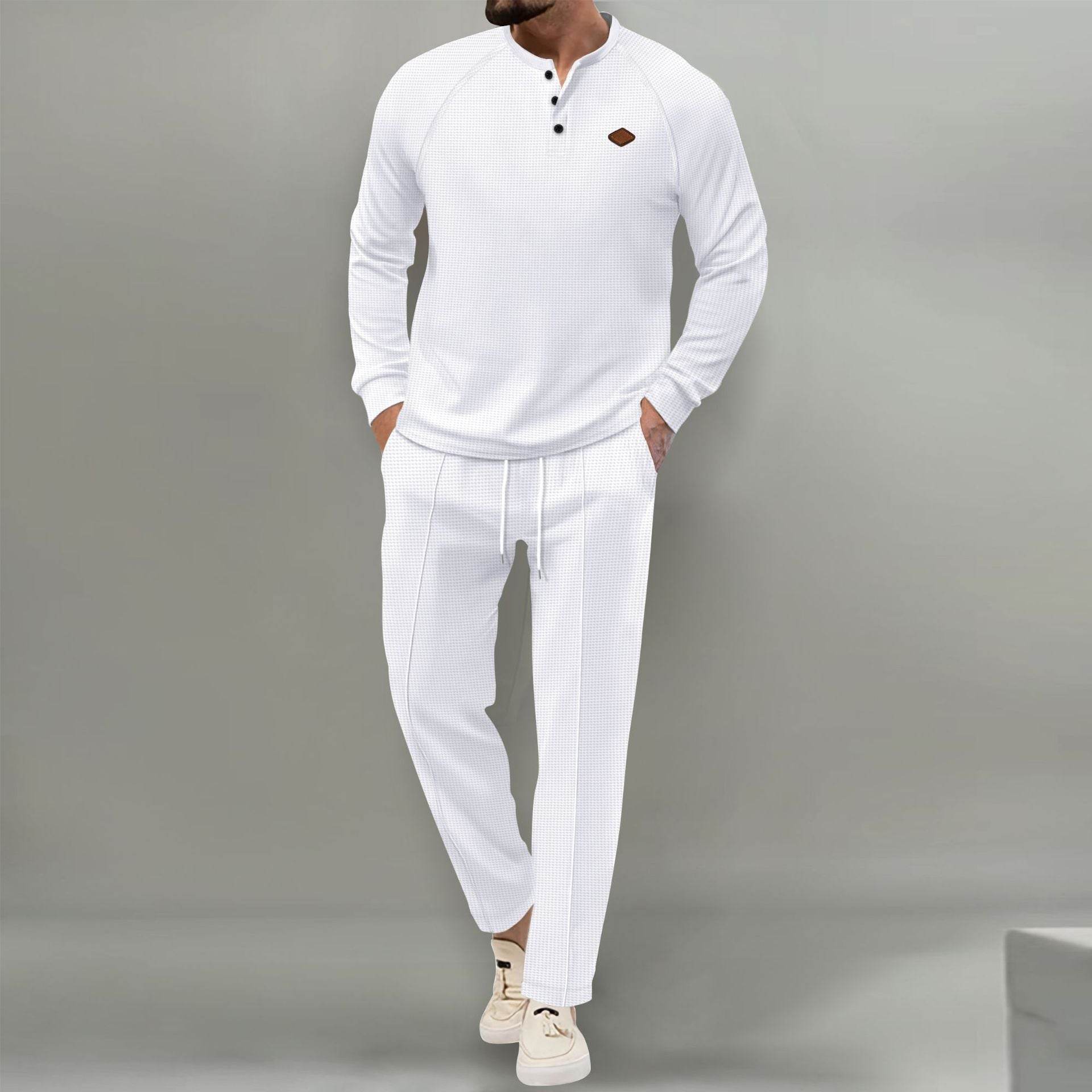 Men's Solid Color Long Sleeve Trousers Suit - MYLUXURY LANE ENTERPRISE