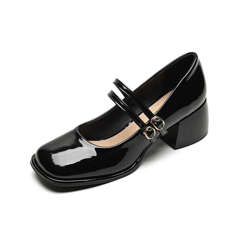 French Style Mary Jane Women's Chunky Heel Leather Retro Shoes - MYLUXURY LANE ENTERPRISE