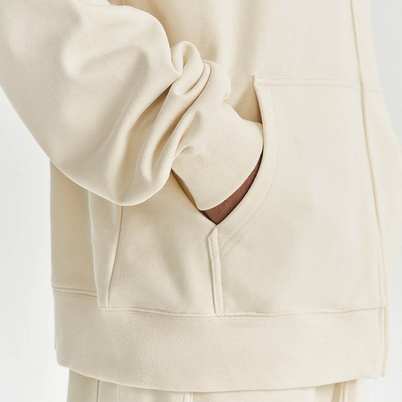 Autumn And Winter 450g Terry Loose Fashion Brand Zipper Hooded Sweater Solid Color - MYLUXURY LANE ENTERPRISE