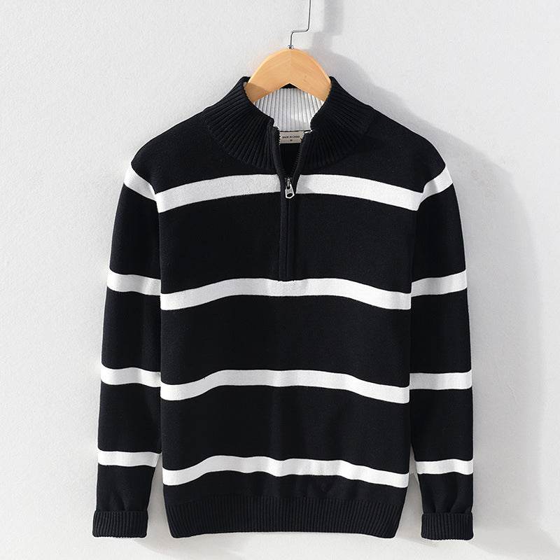 Turtleneck Men's Cotton Wool Casual Half Zipper Sweater - MYLUXURY LANE ENTERPRISE