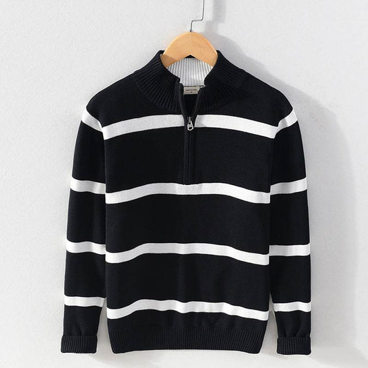Turtleneck Men's Cotton Wool Casual Half Zipper Sweater - MYLUXURY LANE ENTERPRISE