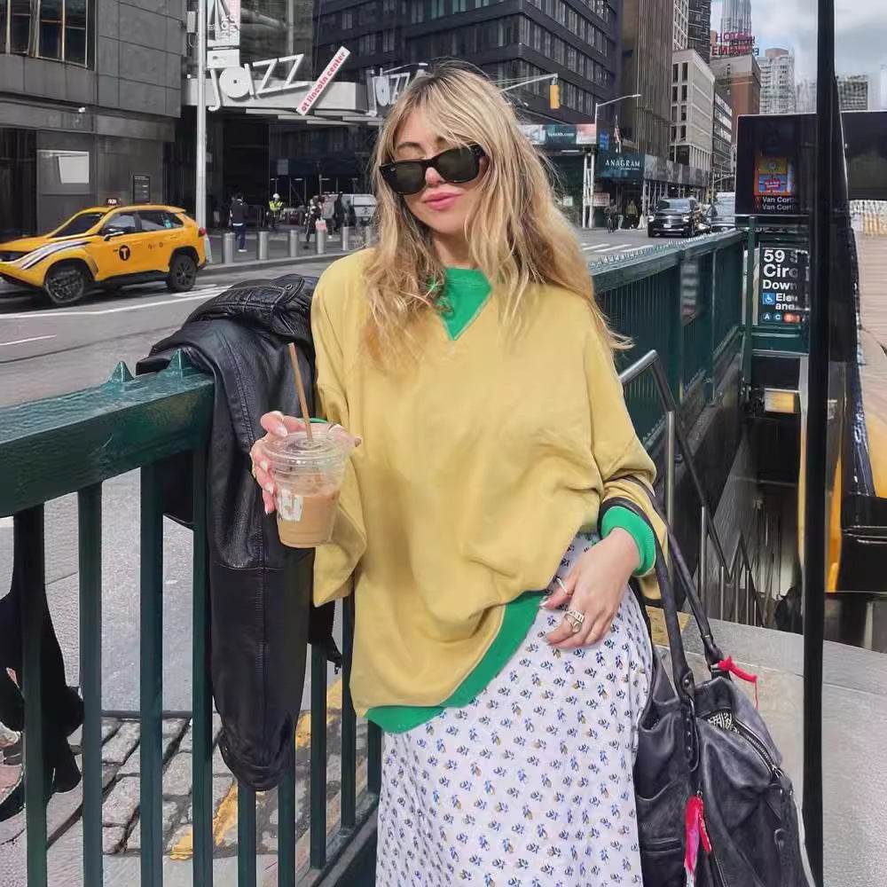 Loose Casual Contrast Color Sweater For Women - MYLUXURY LANE ENTERPRISE