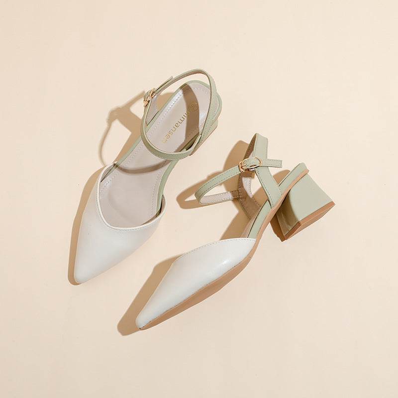 Summer New French Women's Chunky Heels - MYLUXURY LANE ENTERPRISE