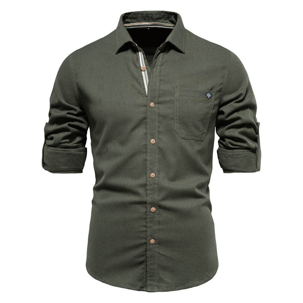 Men's Fashion Casual Lapel Long Sleeve Shirt - MYLUXURY LANE ENTERPRISE