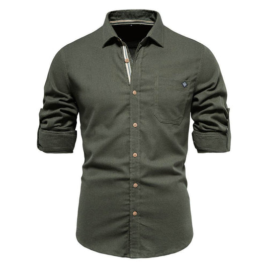 Men's Fashion Casual Lapel Long Sleeve Shirt - MYLUXURY LANE ENTERPRISE