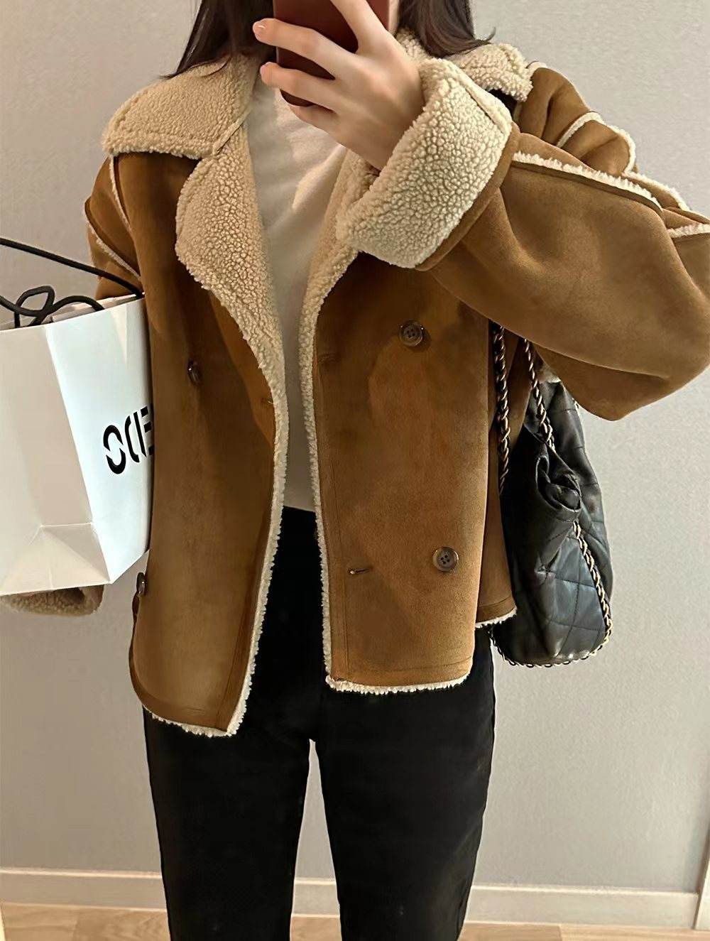 Double Breasted Pure Color Thickened Coat - MYLUXURY LANE ENTERPRISE