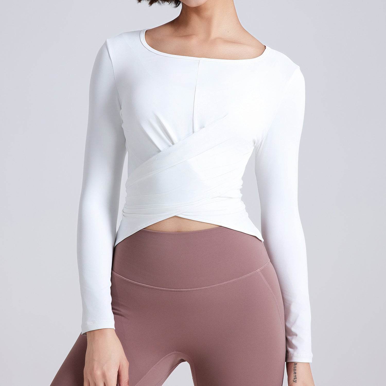Cross Button Slim Fit Thin Yoga Wear Long Sleeve - MYLUXURY LANE ENTERPRISE