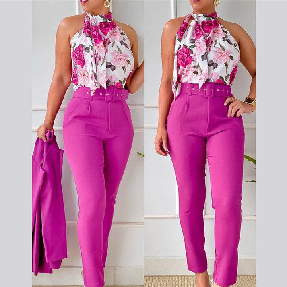 Women's Floral Vest Suit - MYLUXURY LANE ENTERPRISE