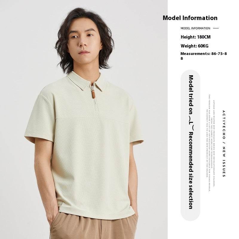 Mesh Waffle Lapel Polo Shirt T-shirt - MYLUXURY LANE ENTERPRISE