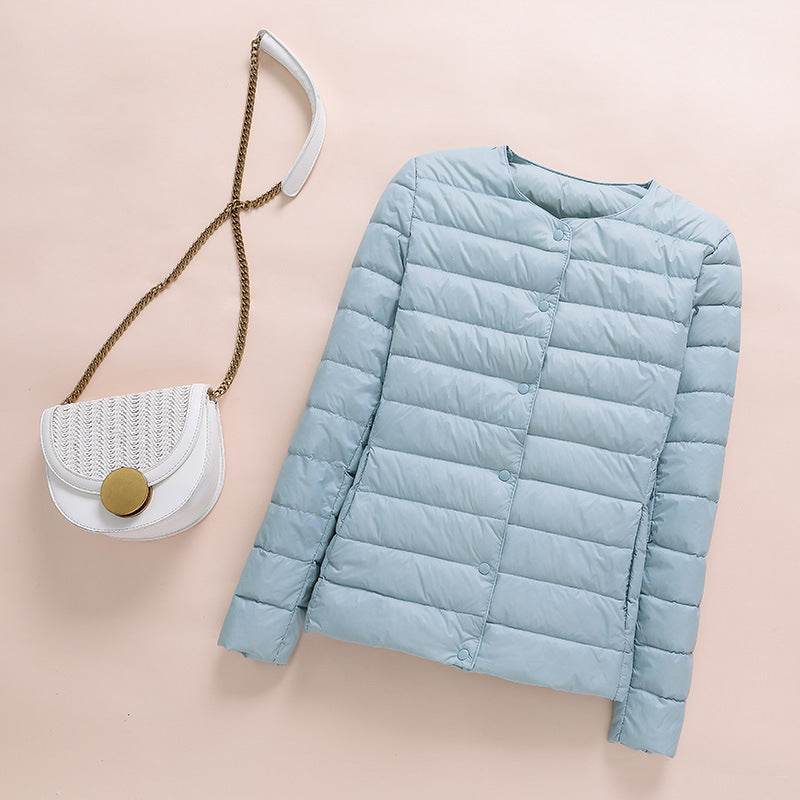 Collarless Lightweight And Convenient Round Neck Slim Short Down Jacket - MYLUXURY LANE ENTERPRISE