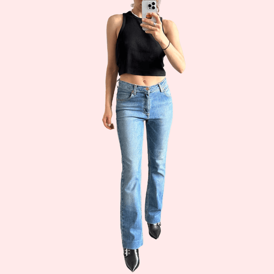 Women's Light Blue High Waist Denim Jeans - MYLUXURY LANE ENTERPRISE