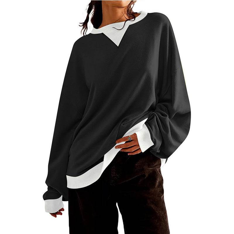Loose Casual Contrast Color Sweater For Women - MYLUXURY LANE ENTERPRISE