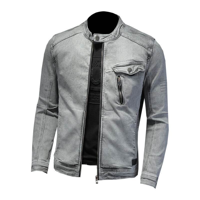 High Quality Stretch Zipper Denim Jacket Men - MYLUXURY LANE ENTERPRISE